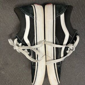 Vans Black and White Old Skool Athletic Shoes